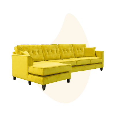 Boland 4 Seater Chaise End in Plush Tumeric