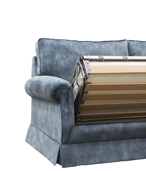 Clare 4ft6 Sofabed Side Open in Lovely Atlantic, Gold Collection Fabric