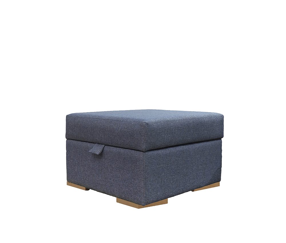 Como Storage Footstool Side in Ado Marine, Bronze Collection Fabric