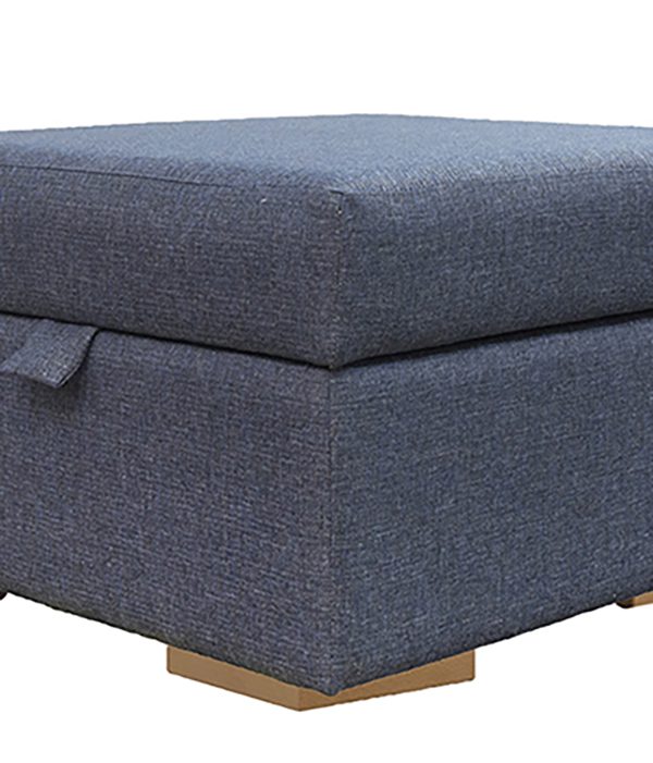 Como Storage Footstool Side in Ado Marine, Bronze Collection Fabric