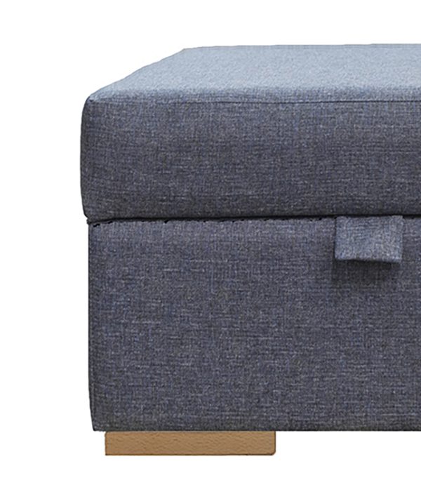 Como Storage Footstool in Ado Marine, Bronze Collection Fabric