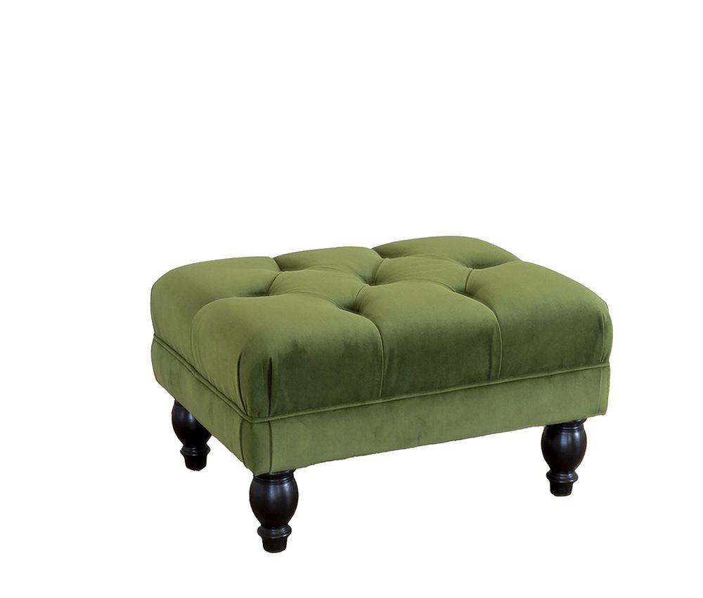 Costa Deep Button Footstool Plush Vine