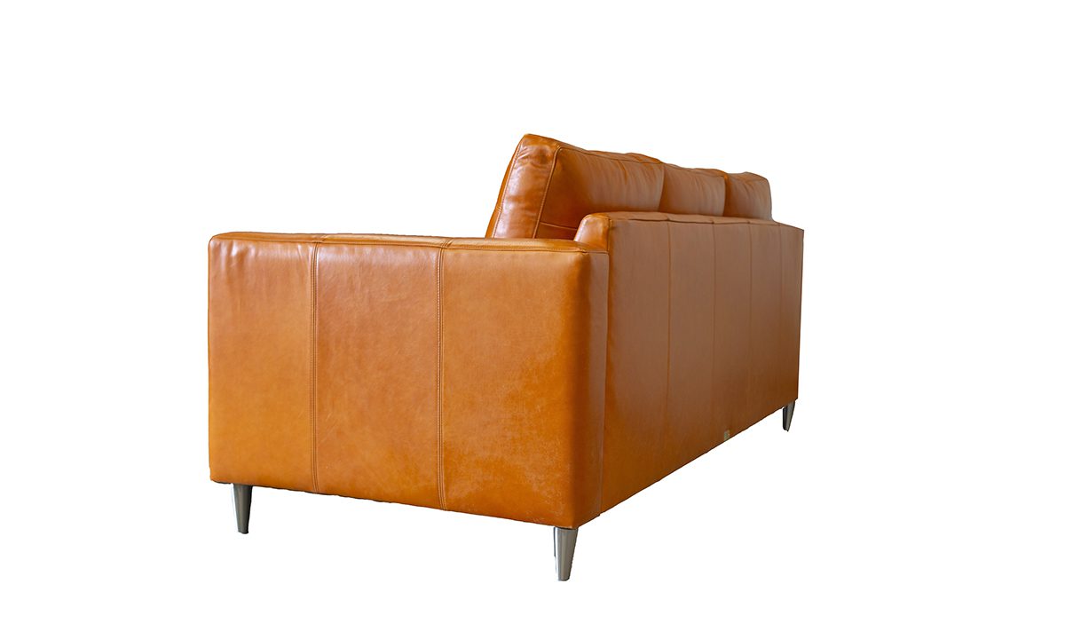 Leather Solo 3 Seater Sofa in Mustang Pumpkin - 521782