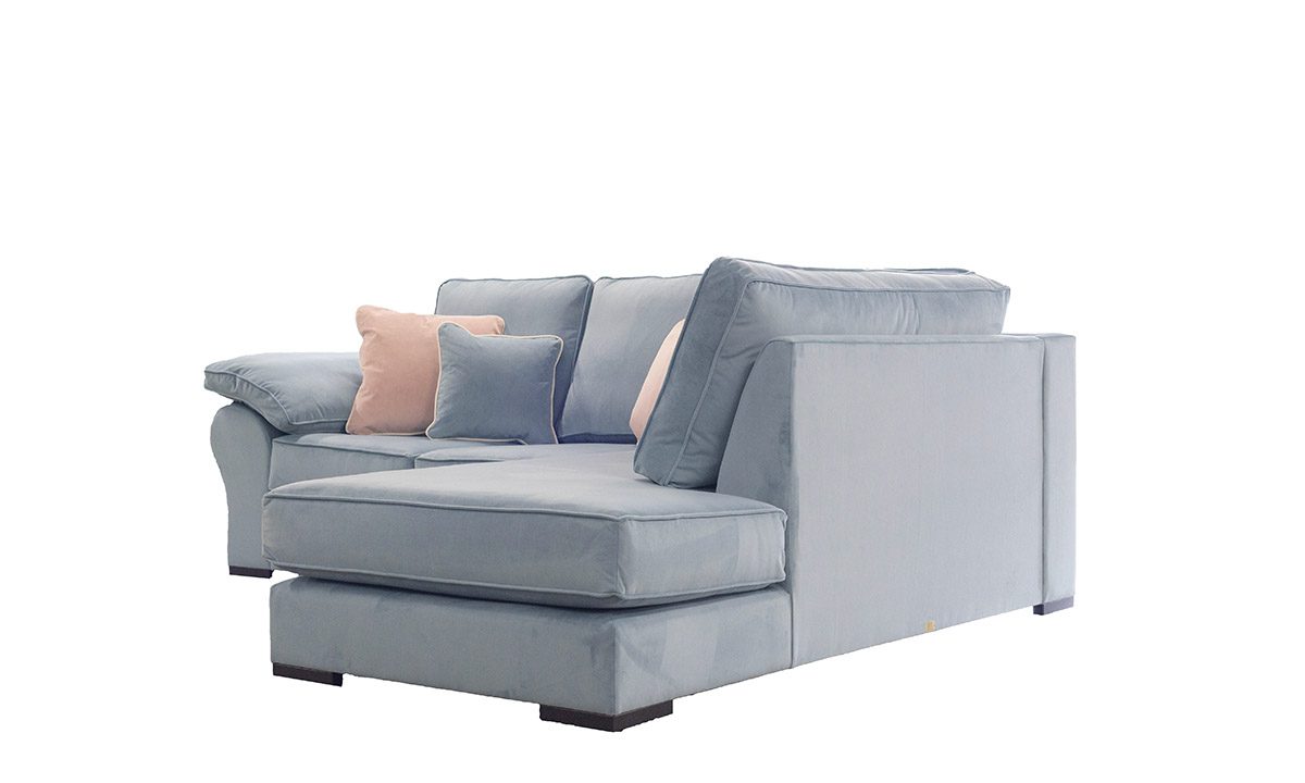 Atlas 2 Seater Chaise Sofa Plush Airforce