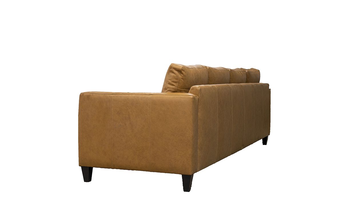 Leather Solo 4 Seater Chaise End Sofa in Origin Pyramid 