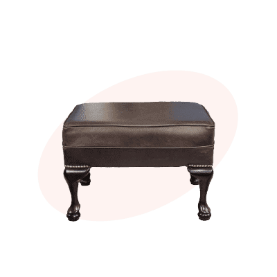 Leather Queen Anne Footstool