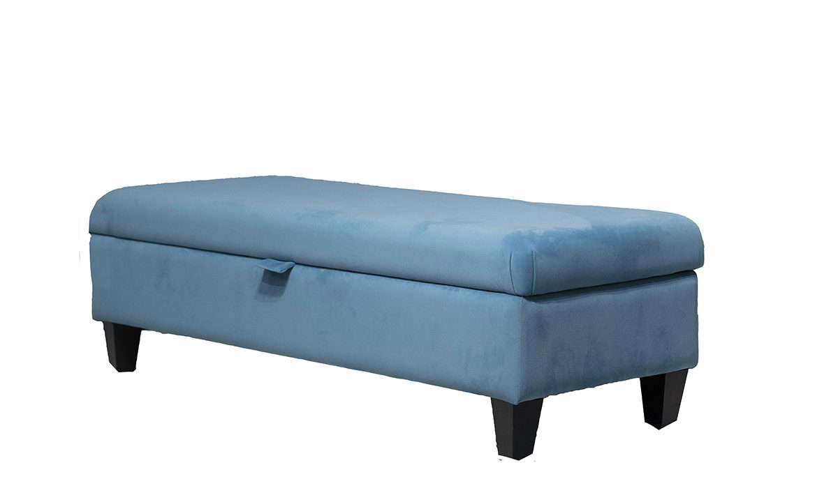 Ottolong Storage Footstool in Plush Airforce