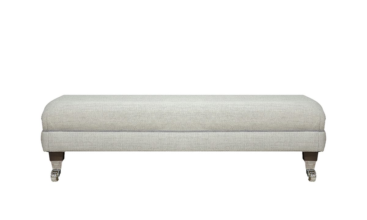 Ottolong Footstool Bravo Cream Linen