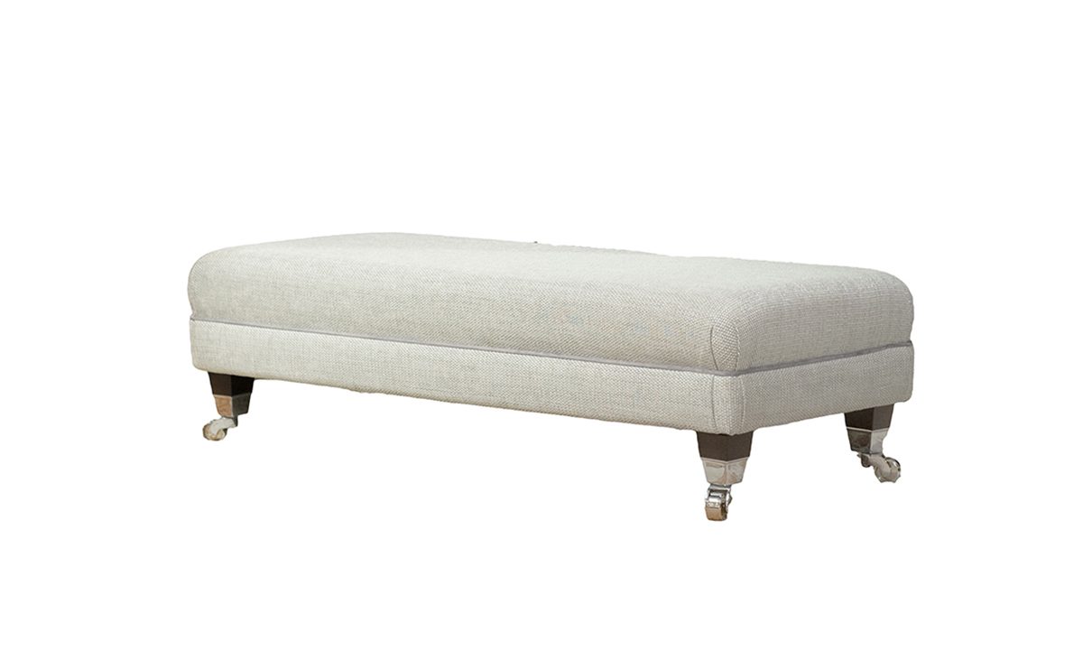 Ottolong Footstool Bravo Cream Linen