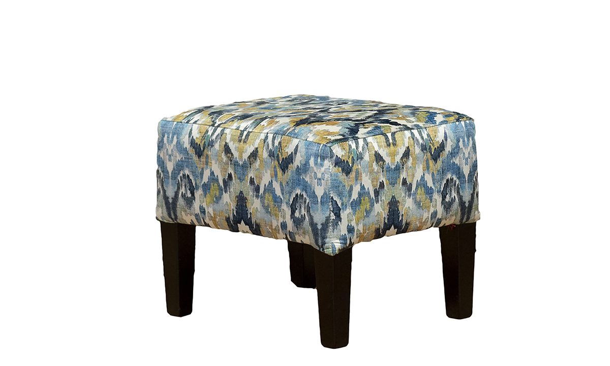 Harvard Footstool in Monet Winter Fabric