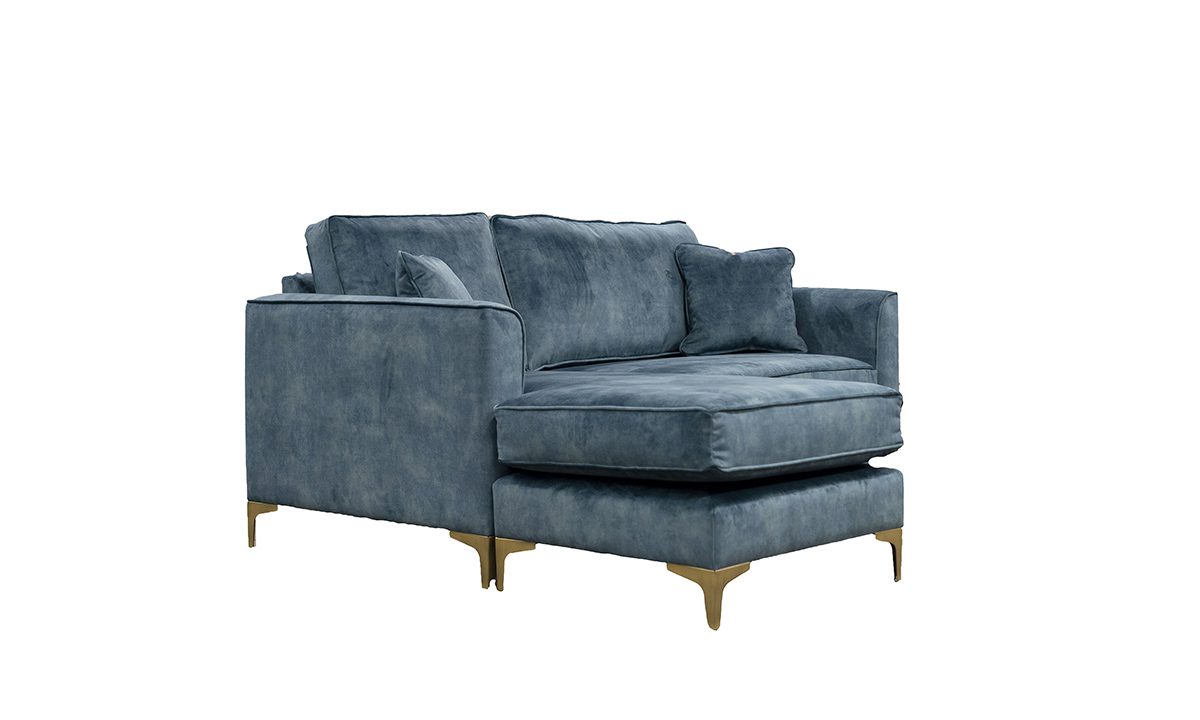 Bespoke Nolan 2 Seater Chaise End Sofa in Lovely Ocean