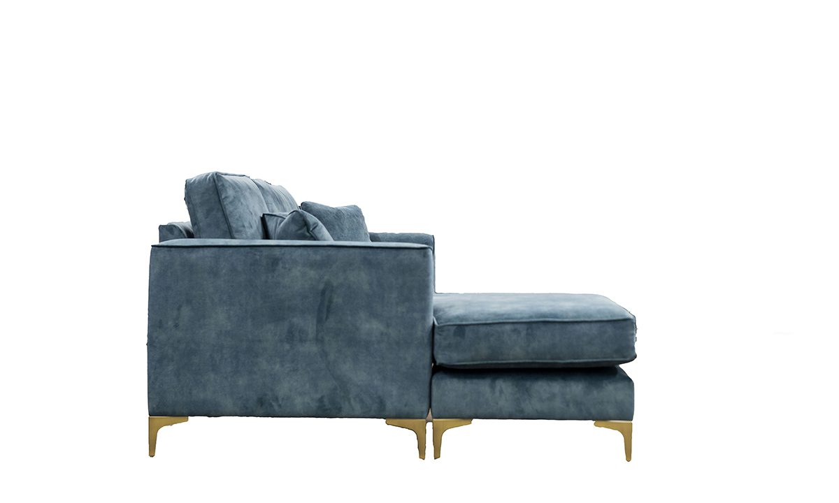 Bespoke Nolan 2 Seater Chaise End Sofa in Lovely Ocean 