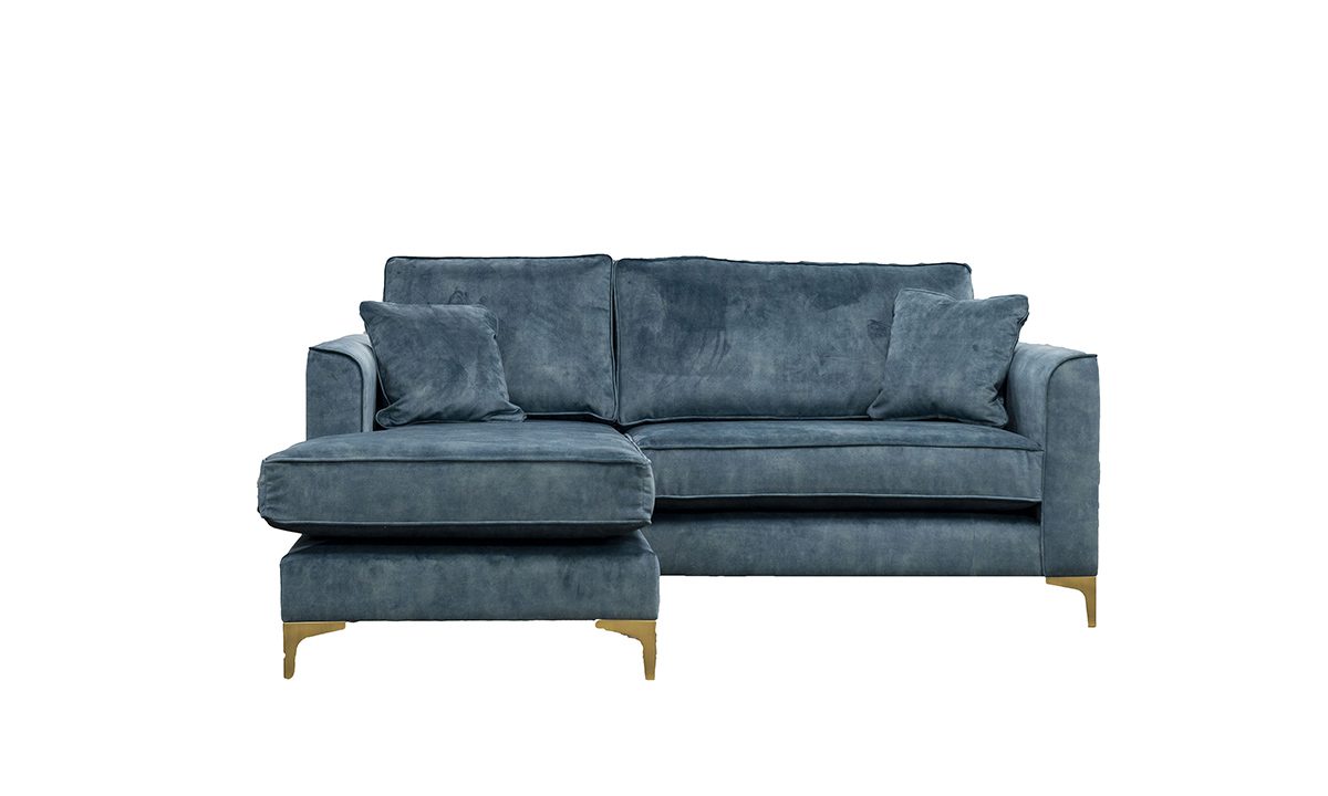 Bespoke Nolan 2 Seater Chaise End Sofa in Lovely Ocean 