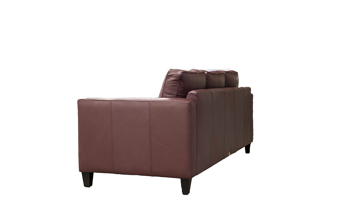Leather Solo 3 Seater Sofa, Capri Burgundy - 520989