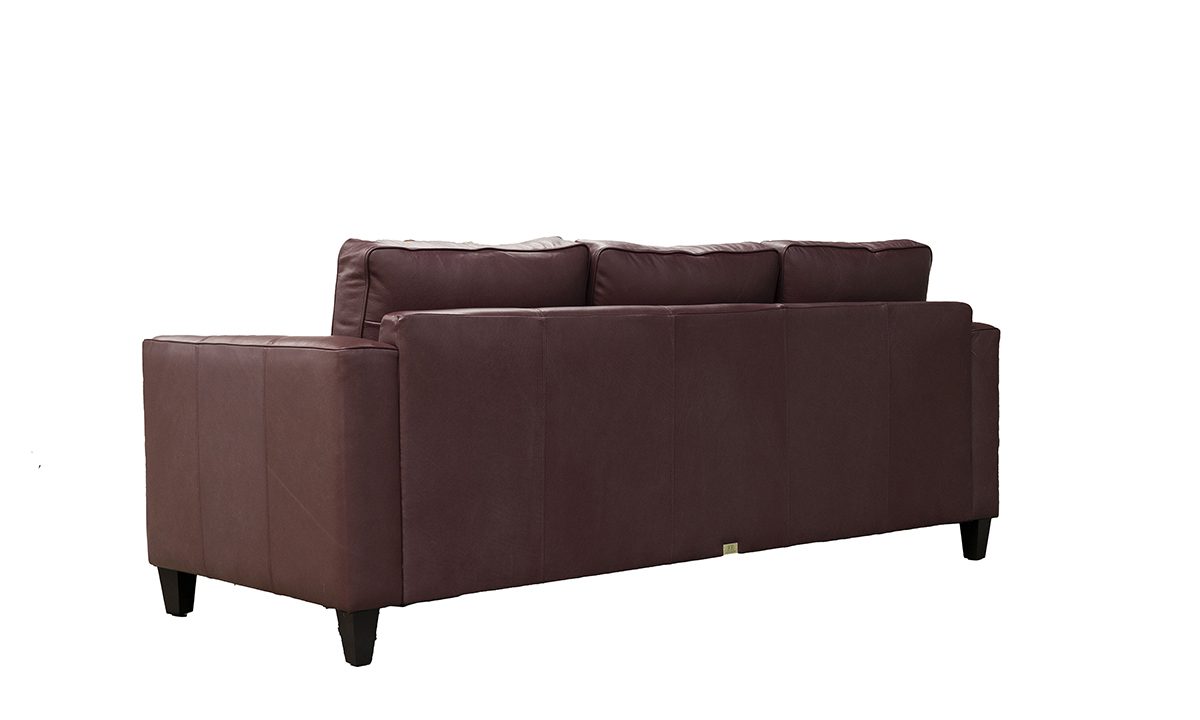 Leather Solo 3 Seater Sofa, Capri Burgundy - 520989