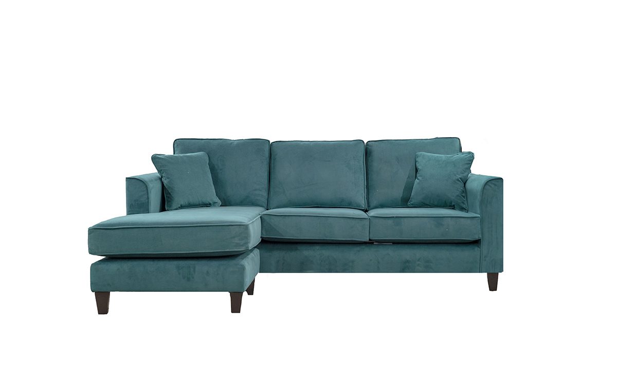 Nolan 3 Seater Chaise End Sofa in Plush Kingfisher