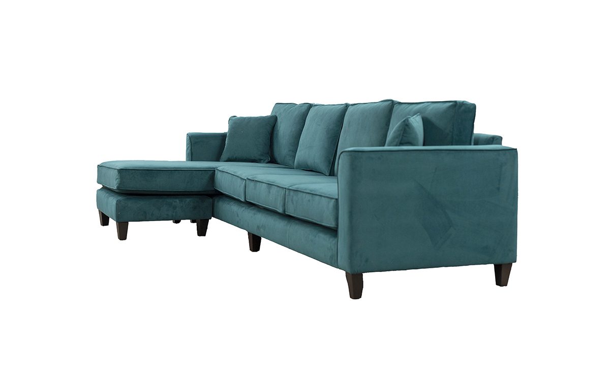 Nolan 4 Seater Chaise End Sofa in Plush Kingfisher - 521269