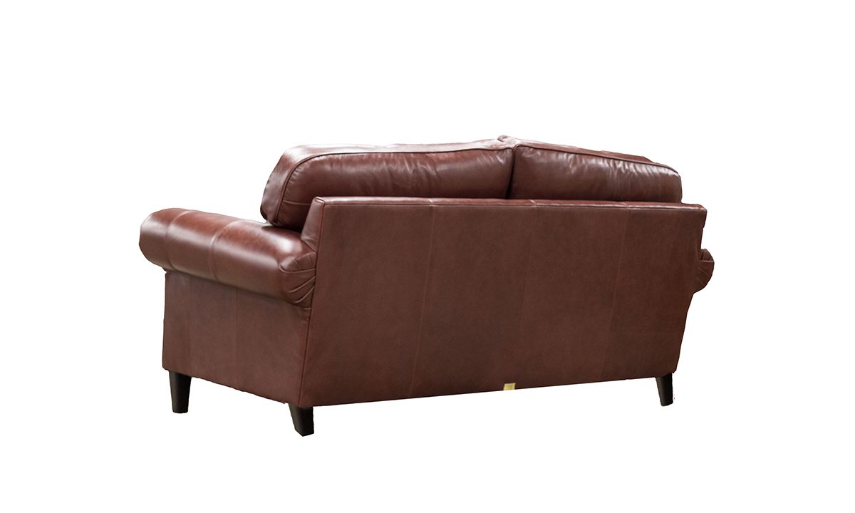 Leather Louis 2 Seater Sofa in Mustang Chestnut