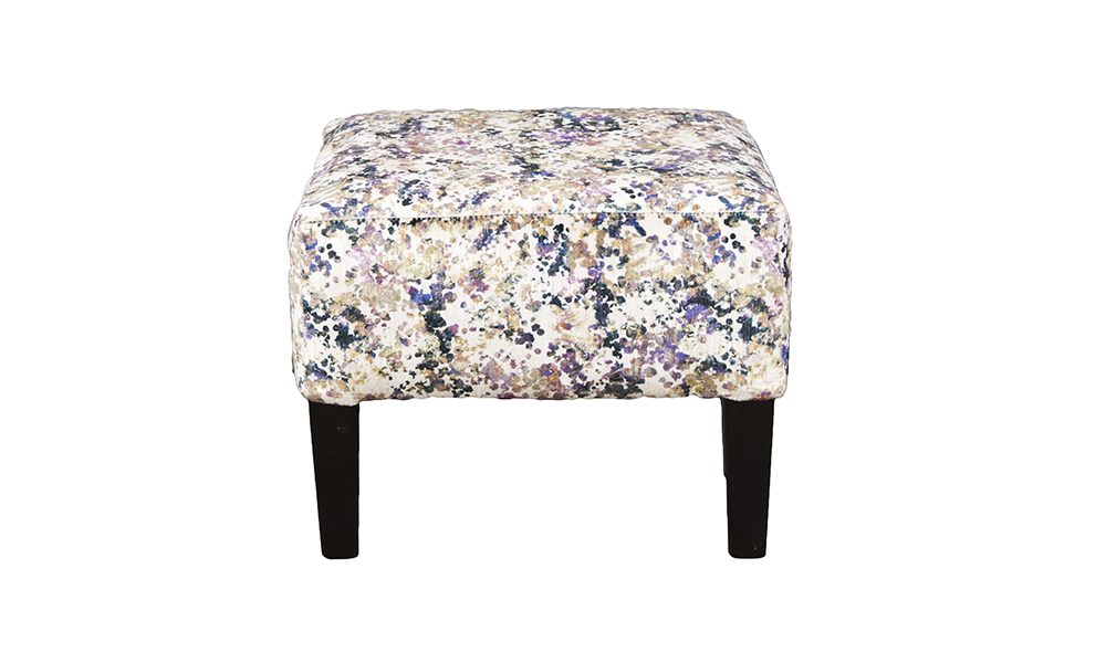 Harvard Footstool in Monet Winter, Platinum Collection Fabric