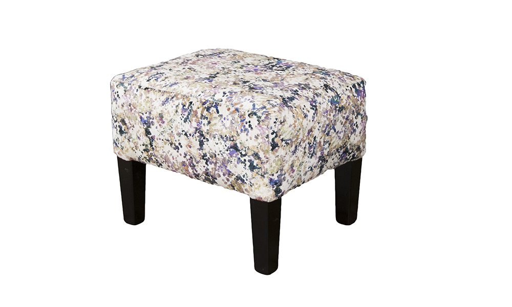 Harvard Footstool in Monet Winter, Platinum Collection Fabric