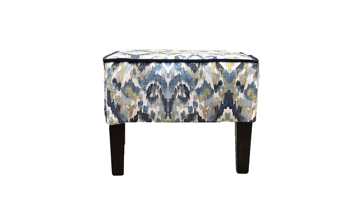 Harvard Footstool in Monet Winter Fabric