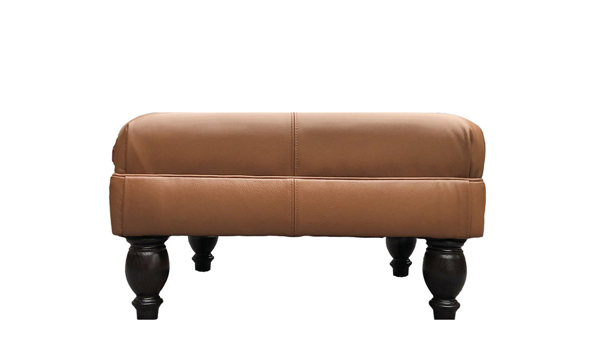 Leather Costa Footstool in Lomond Liquor