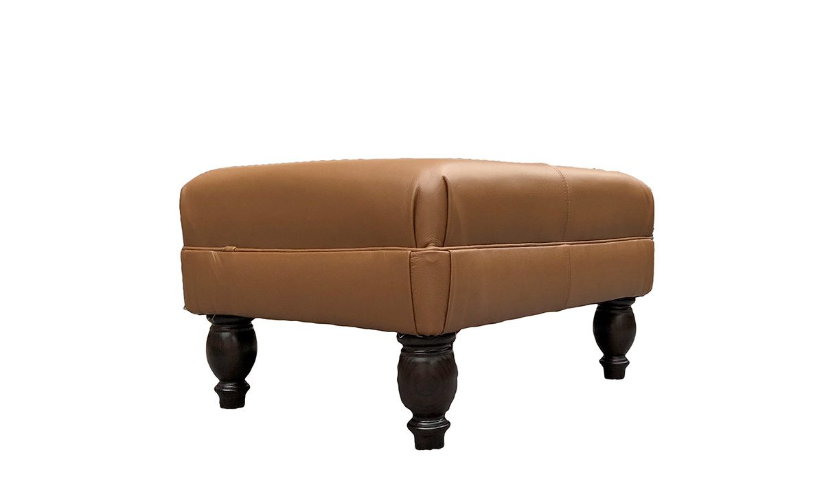 Leather Costa Footstool in Lomond Liquor