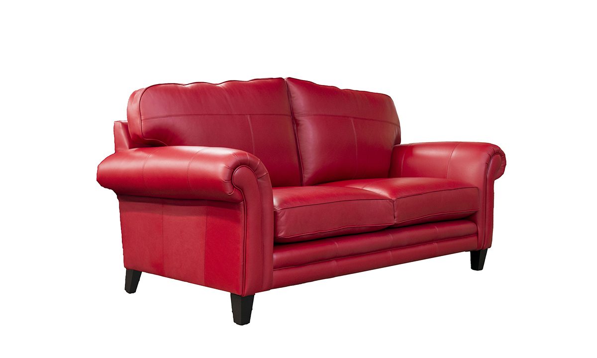 Leather Louis 3 Seater in Capri Poppy - 521529