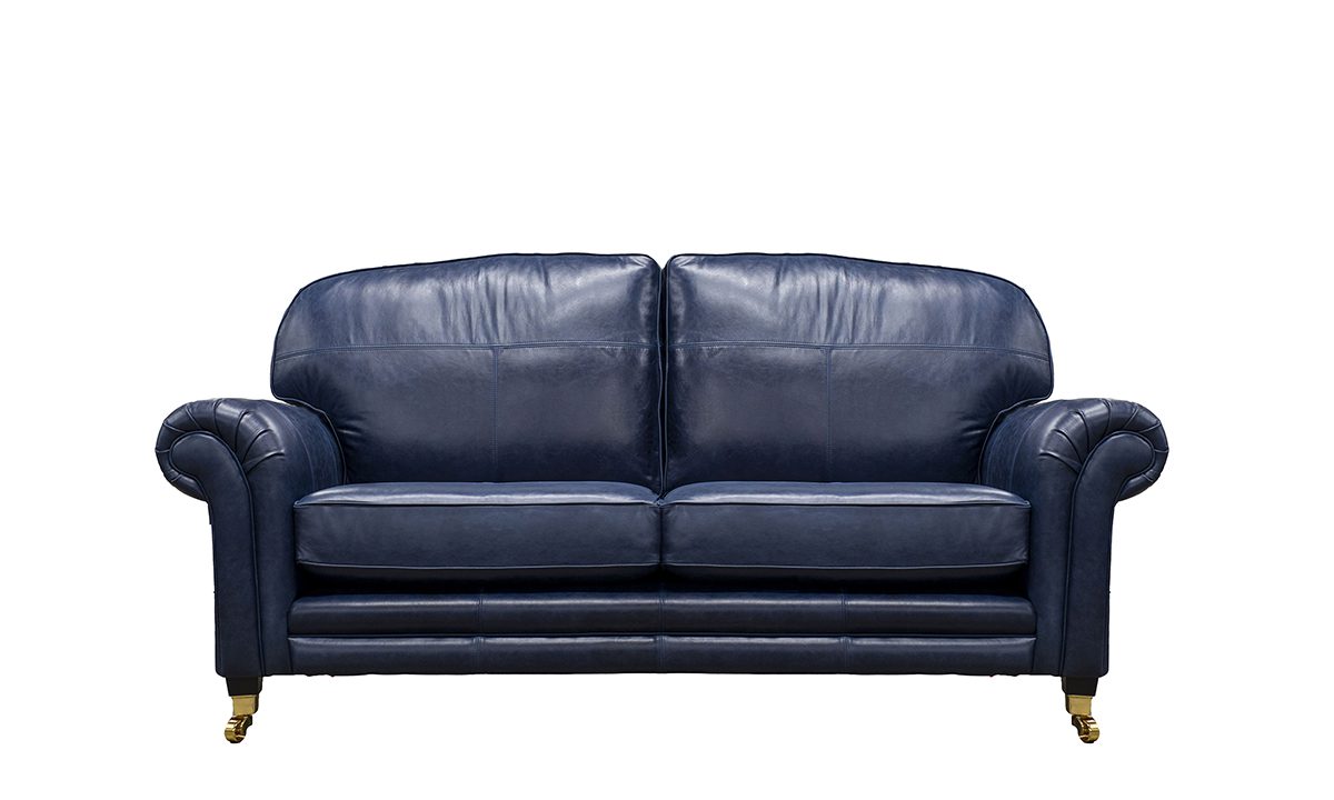 Leather Louis 3 Seater in Mustang Ocean