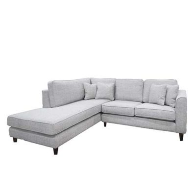 Logan Chaise Sofa in Bravo Silver