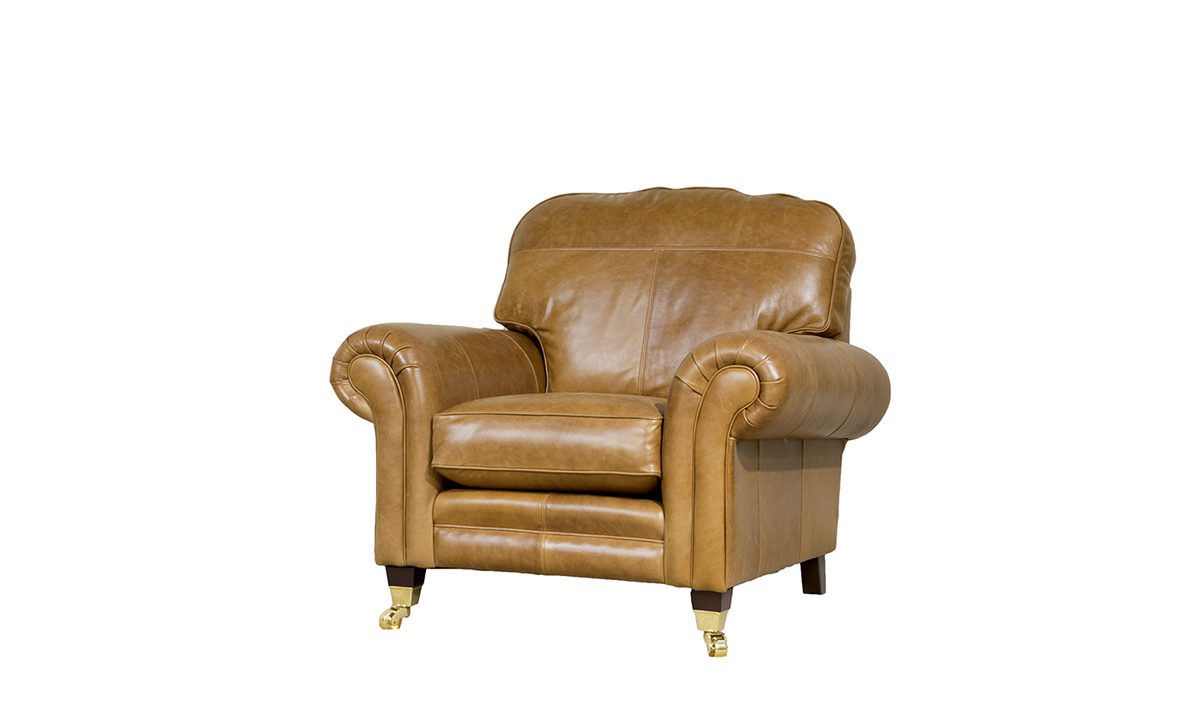 Leather Louis Chair in Mustang Light Tan