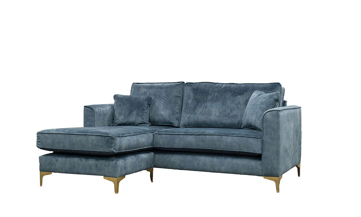 Bespoke Nolan 2 Seater Chaise End Sofa in Lovely Ocean 