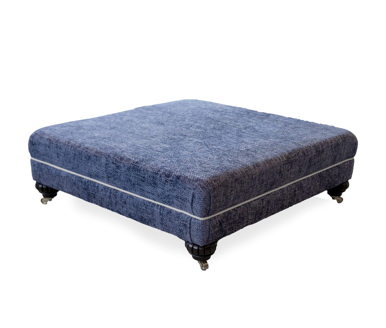 Ottogrand Footstool in Schino Denim, Gold Collection Fabric