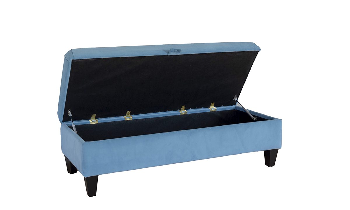 Ottolong Storage Footstool in Plush Airforce