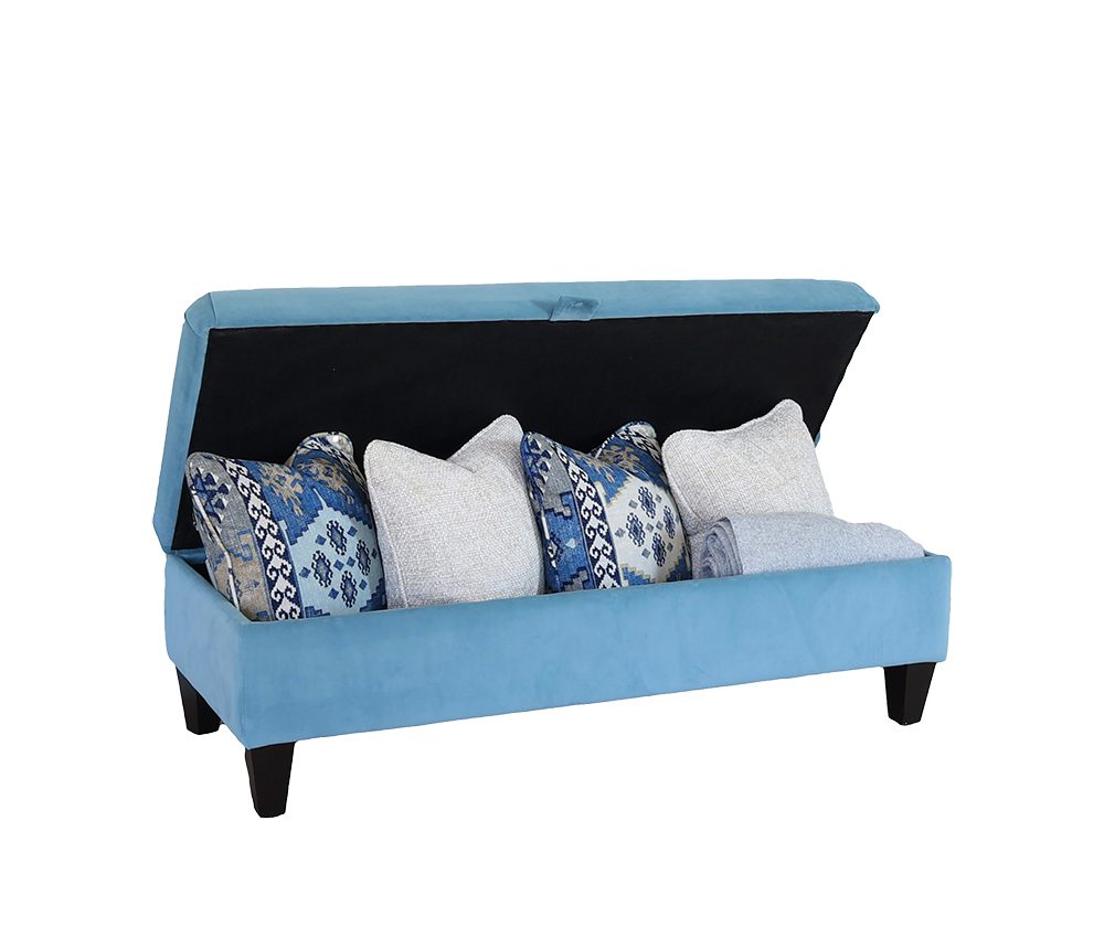 Plush Airforce Ottolong Storage Footstool Open Plush Airforce