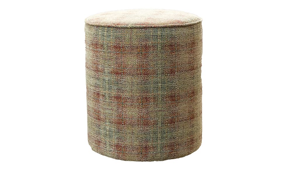 Pluto Footstool in J Brown Sterling 3 Terra Pattern