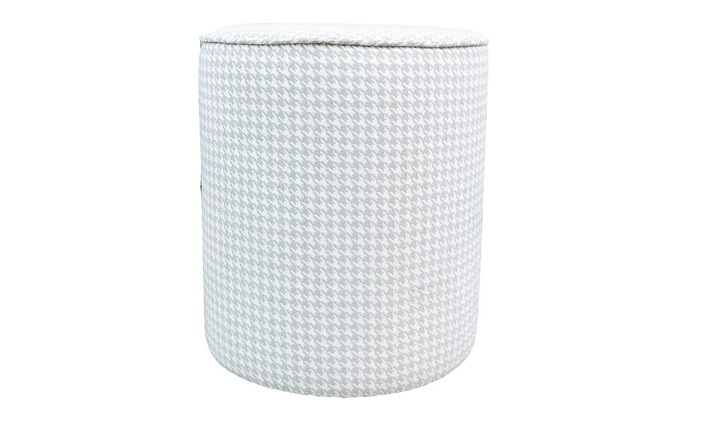 Pluto Footstool in Poppy Light Grey