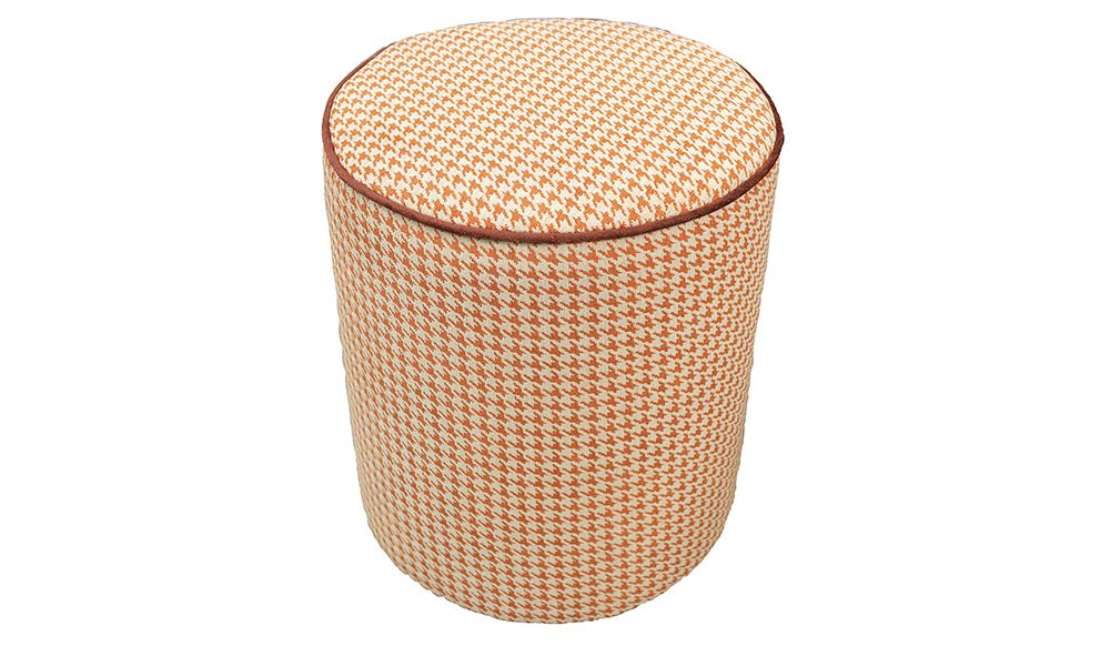 Pluto Footstool in Poppy Orange 