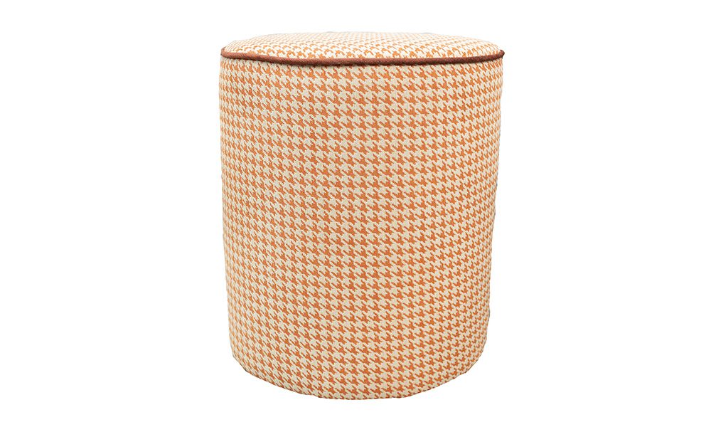 Pluto Footstool in Poppy Orange 