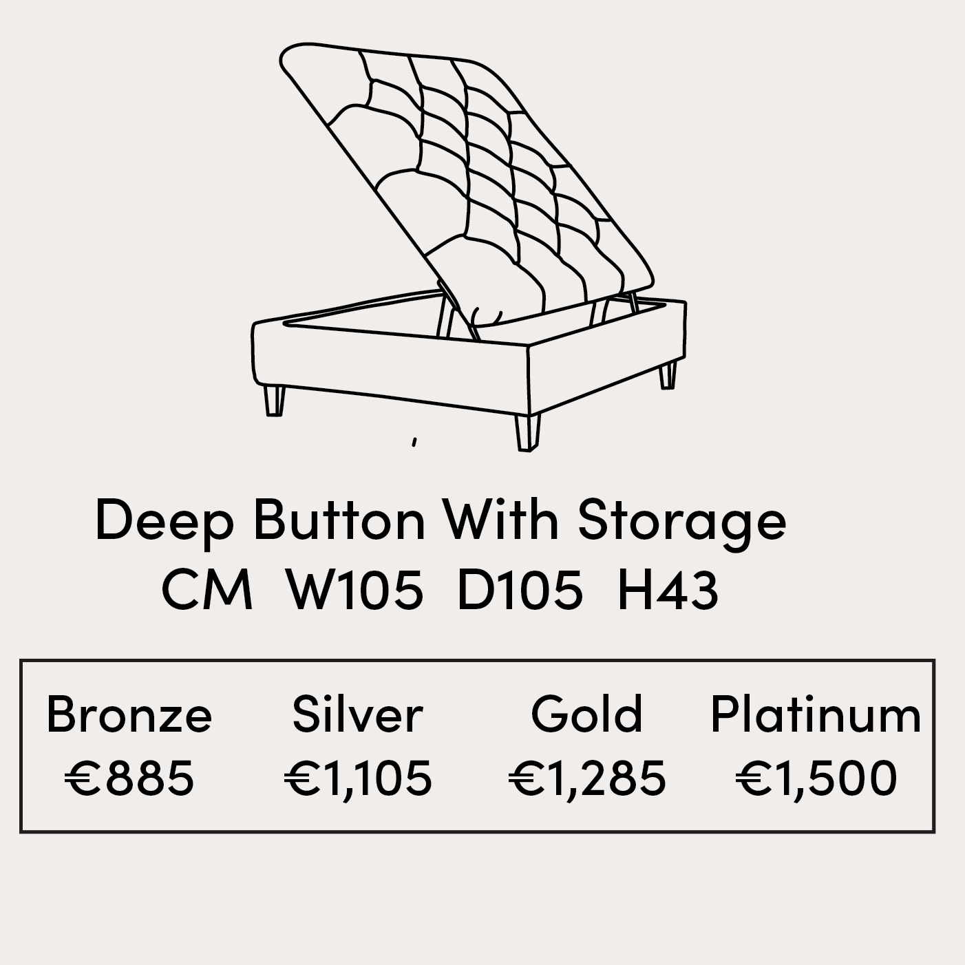 Ottogrand Deep Button Storage Footstool