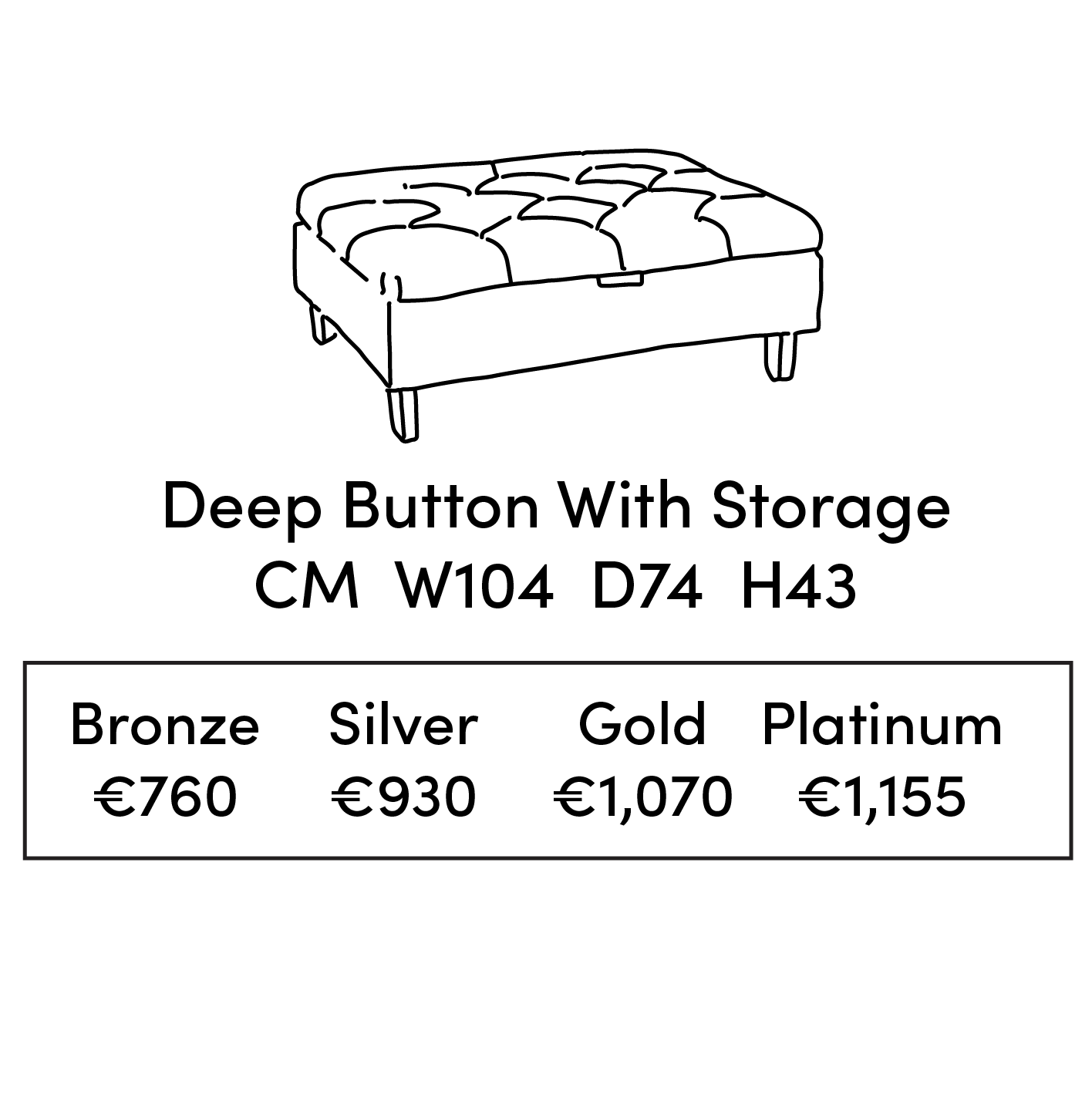 Ottoman Deep Button Storage Footstool