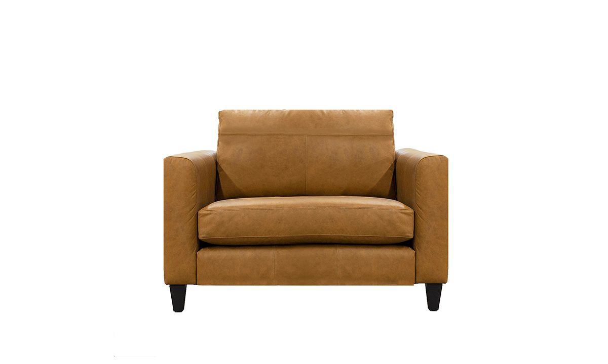 Leather Solo Love Seat Sofa in Origin Pyramid 