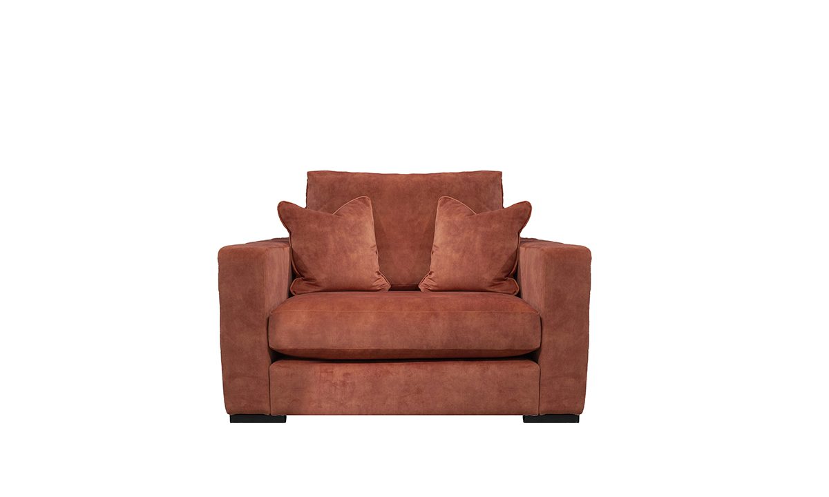 Collins Love Seat Sofa in Lovely Coral