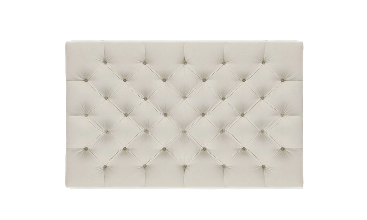 Deep Button Headboard in Plush Bone