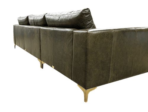 3 Seater Leather Lounger in Mustang Olive