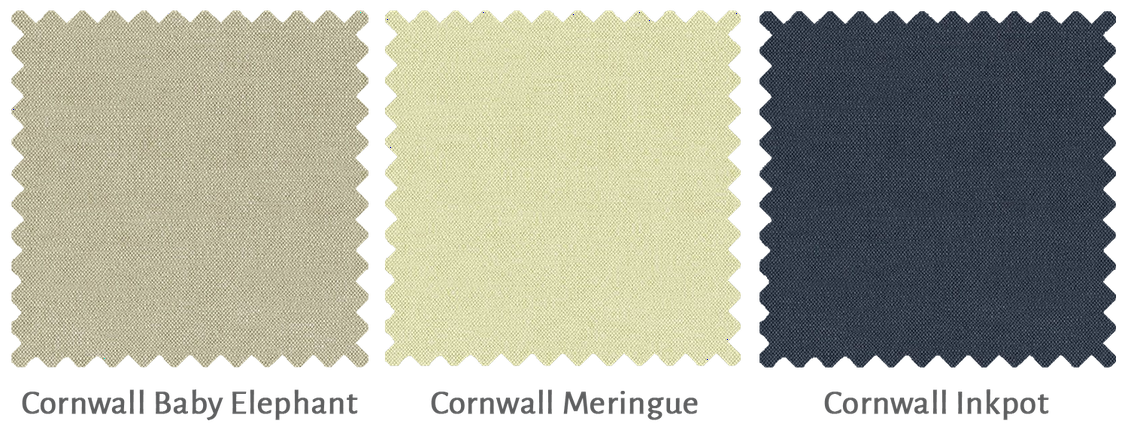 Finline Cornwall Baby Elephant, Meringue and Inkpot Fabrics
