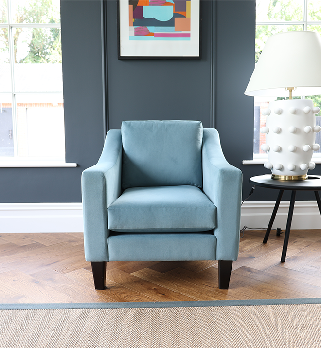 Sebastian chair in Plush Aqua FW