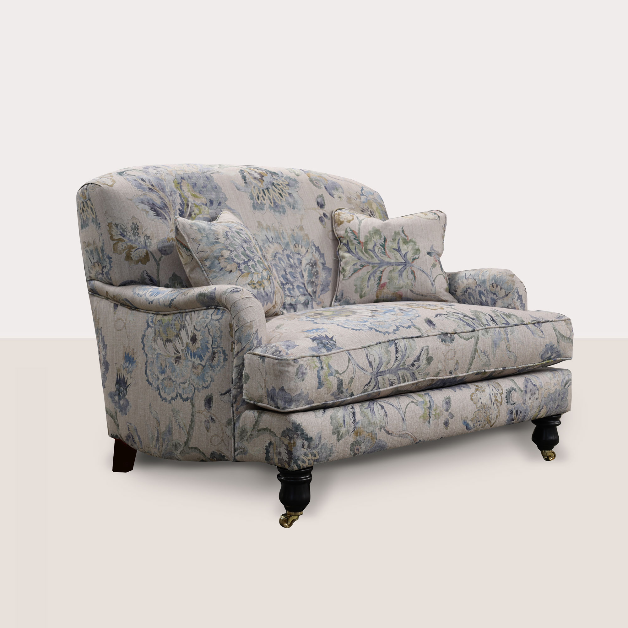Willow Love Seat in Penny Blue