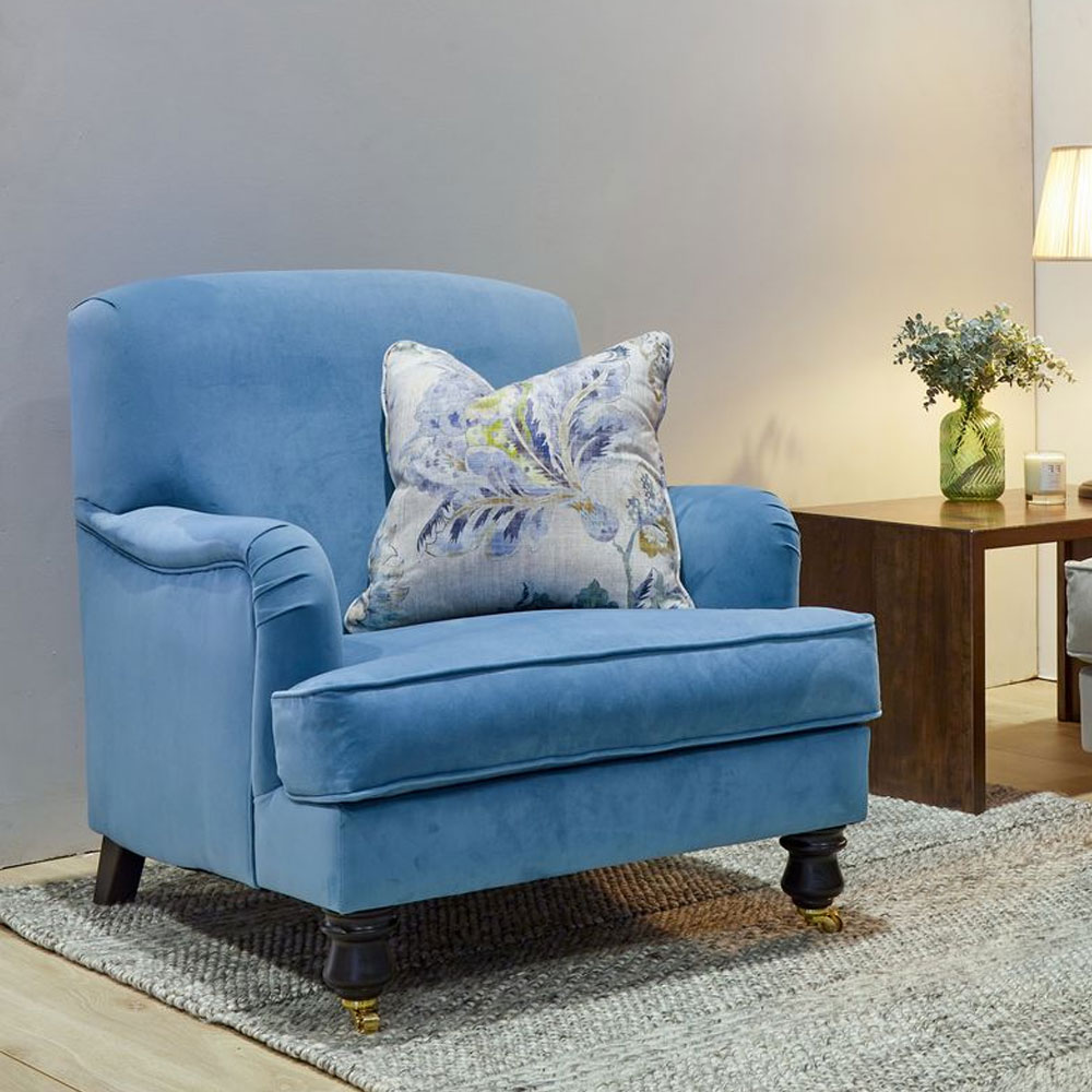 Willow Chair in Plush Airforce Fabric