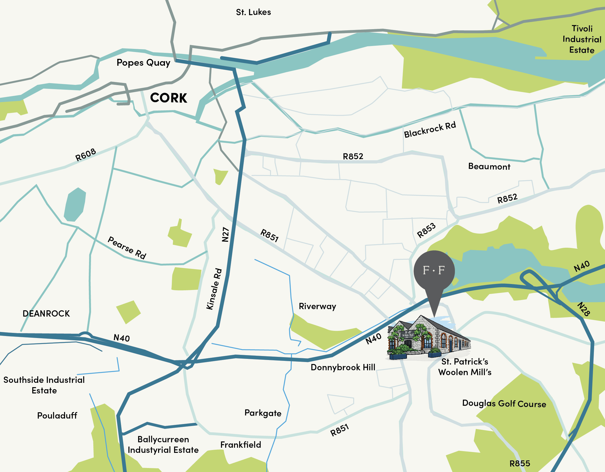 Cork Showroom map
